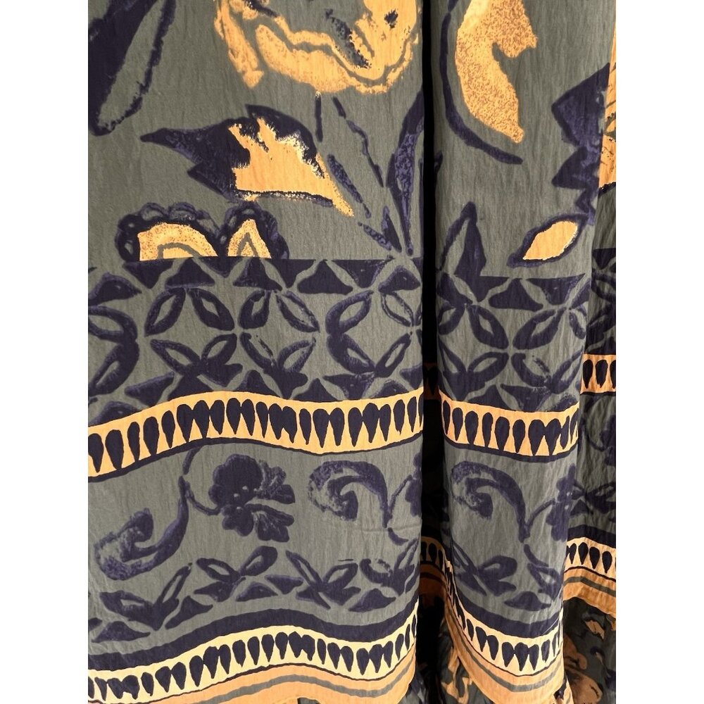 FIGUEROA & FLOWER Women's Green Floral V-Neck A-LIne Midi Dress Large - Picture 6 of 7